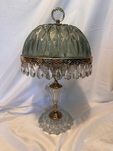 lot 149 image: Vintage Lamp with Crystals and Metal Base