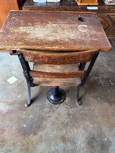 lot 285 image: Vintage School Desk and Chair