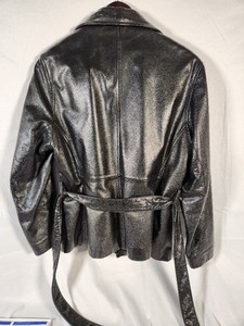 lot 33 image: Wilsons Womens Belted Black Leather Jacket