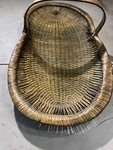 lot 285 image: Long Woven Basket with Wood Handle