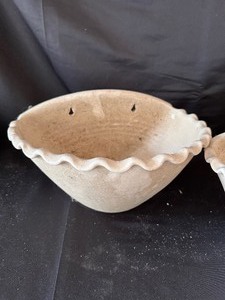 lot 201 image: Two Pottery Wall Mount Planters