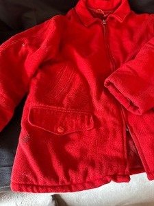 lot 204 image: Vintage Just-Rite Sportswear Red Wool Jacket