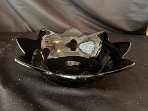 lot 228 image: Fenton Black Glass Lotus Bowl, 1930s