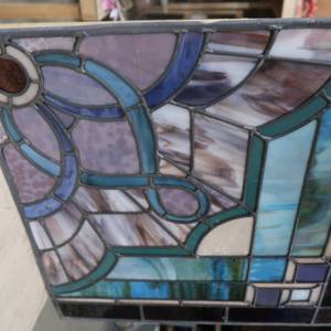 lot 1 image: 24 X  24 STAINED GLASS PANEL
