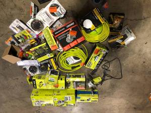 Lot of Mixed Assorted Ryobi Power Tools and Hardware Various Models and Conditions  Customer Returns See Pictures