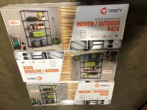 Lot of 3 TRINITY Black Anthracite 5-Tier Steel Wire Shelving Unit (48 in. W x 72 in. H x 18 in. D) Customer Returns See Pictures