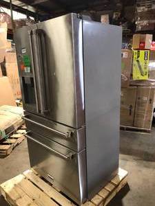 Thor Kitchen 36 in. 22 cu. ft. French Door Refrigerator in Stainless Steel Counter Depth with Ice Maker and Water Dispenser  scratched and dent present Customer Returns See Pictures