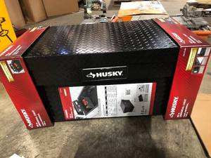Husky 40.8 in. Matte Black Aluminum Full Size Chest Truck Tool Box Customer Returns See Pictures