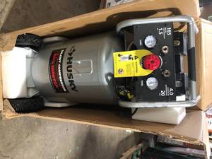 Husky 20 Gal. Vertical Electric-Powered Silent Air Compressor Customer Returns See Pictures