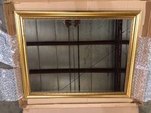 Parlor Gold 452 in. x 352 in. Bathroom Vanity Mirror by Amanti Art  Customer Returns See Pictures
