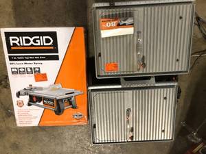 Lot of Assorted Ridgid Tile saws Various Sizes and Conditions Customer Returns See Pictures