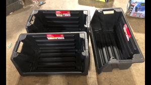 Lot of 3  Stackable Storage Bin    Customer Returns See Pictures