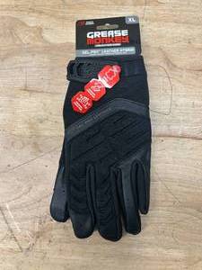 lot 22 image: GREASE MONKEY GEL-PRO Leather Hybrid Gloves- Black- Size XL