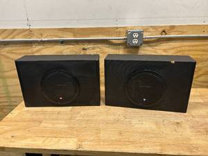 lot 70 image: ROCKFORD FOSGATE Lot of 2- P300-8P Punch Series compact 300-watt powered 8 subwoofers