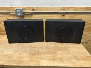 lot 71 image: ROCKFORD FOSGATE Lot of 2- P300-8P Punch Series compact 300-watt powered 8 subwoofers