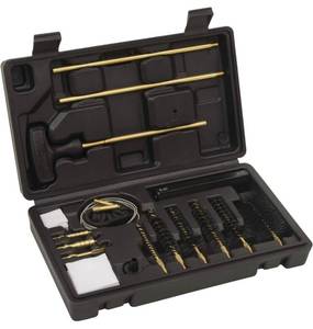lot 77 image: Allen Company Krome Modern Sporting Rifle Cleaning Kit, 22, 223, 30, & .308 Cal. - Brass Jags - Slotted Tips - Rods - Brushes - Cleaning Rope, 17-Pieces, Black