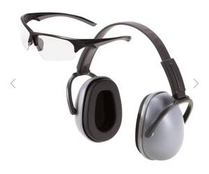 lot 14 image: ALLEN Passive Hearing Protection Earmuff & Eye Protection Combo, Gray