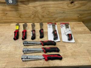 lot 122 image: HYPER TOUGH Lot of 9- Hammer Staplers