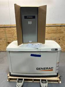 lot 1A image: GENERAC Guardian Series Air-Cooled Home Standby Generator, 22kW (LP)19.5kW (NG), 200 Amp Transfer Switch, Model# 7043