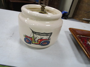 Stoneware Tobacco Container & Ashtrays