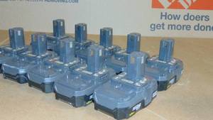 10 Pack Ryobi P189 18 Volt 1.5 Ah One Lithium-Ion Cordless Compact  Battery All Tested Good On Charger