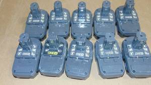 10 Pack Ryobi P102 18 Volt 1.3 Ah One Lithium-Ion Cordless Compact  Battery All Tested Good On Charger