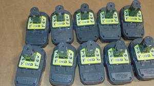 10 Pack Ryobi  P190 2.0 Ah 18 Volt One Lithium-Ion Cordless Compact  Battery All Tested Good On Charger