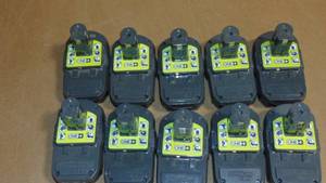 10 Pack Ryobi  P190 2.0 Ah 18 Volt One Lithium-Ion Cordless Compact  Battery All Tested Good On Charger