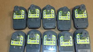 10 Pack Ryobi  P190 2.0 Ah 18 Volt One Lithium-Ion Cordless Compact  Battery All Tested Good On Charger