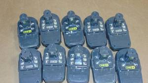 10 Pack Ryobi P102 18 Volt 1.3 Ah One Lithium-Ion Cordless Compact  Battery All Tested Good On Charger