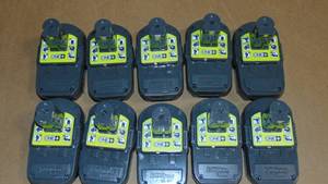 10 Pack Ryobi  P190 2.0 Ah 18 Volt One Lithium-Ion Cordless Compact  Battery All Tested Good On Charger
