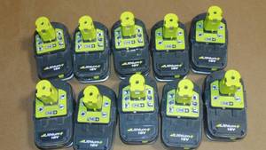10 Pack Ryobi P107 18 Volt 1.5 Ah One Lithium-Ion Cordless Compact  Battery All Tested Good On Charger