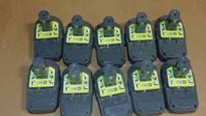 10 Pack Ryobi  P190 2.0 Ah 18 Volt One Lithium-Ion Cordless Compact  Battery All Tested Good On Charger