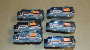 6 Pack Ridgid  1.5 AH  Battery All Tested Good On Charger