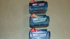 3 Pack Milwaukee 48-11-1850 M18 Redlithium 5.0Ah  Battery All Tested Good On Charger