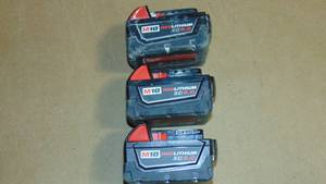 3 Pack Milwaukee 48-11-1850 M18 Redlithium 5.0Ah  Battery All Tested Good On Charger