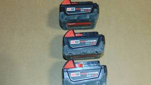 3 Pack Milwaukee 48-11-1850 M18 Redlithium 5.0Ah  Battery All Tested Good On Charger