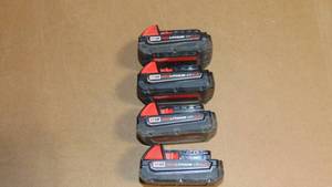 4 Pack Milwaukee 48-11-1820 M18 Redlithium 2.0Ah  Battery All Tested Good On Charger