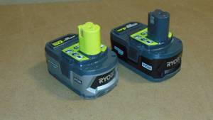 2 Pack Ryobi 18 Volt 4.0 Ah ONE Lithium-Ion LITHIUM HP High Capacity Compact Battery