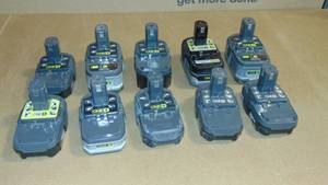 10 Pack Ryobi Mixed Lot 18 Volt One Lithium-Ion Cordless Compact  Battery All Tested Good On Charger