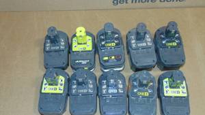 10 Pack Ryobi Mixed Lot 18 Volt One Lithium-Ion Cordless Compact  Battery All Tested Good On Charger