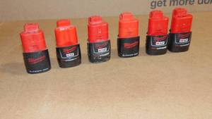 6  Pack Milwaukee Mixed Lot  M12 REDLITHIUM Battery All Tested Good On Charger