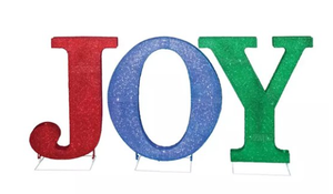 lot 17 image: Pre-Lit Joy Sign, Multi-Color  5 Feet Indoor outdoor 193968236472 NEW