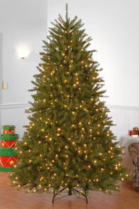 lot 30 image: National Tree Company 6.5 ft. Dunhill Fir Artificial Christmas Tree with Clear Lights Model # DUH-65LO UPC Code # 729083060663