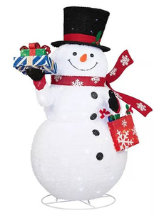 lot 36 image: 6 Pre-Lit Pop-Up Twinkling Snowman 280 Cool White LED Lights with Twinkle Effect NEW