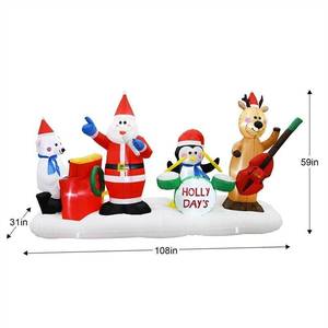 lot 38 image: Airblown Lighted Musical Inflatable Giant LED Santa Band