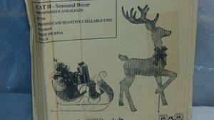 lot 16 image: Members Mark Pre-Lit  Deer and Sleigh 5 Feet