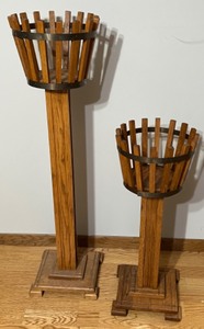 lot 29 image: Set of Matching Plant Stands Handmade Mission Style