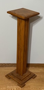 lot 31 image: Mission Style Plant Stand Oak Wood Platform