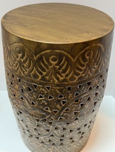 lot 80 image: Asian Brass Metal Garden Stool Floral Design